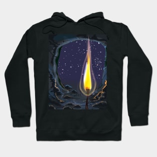 Lit Flame in a Cave Hoodie